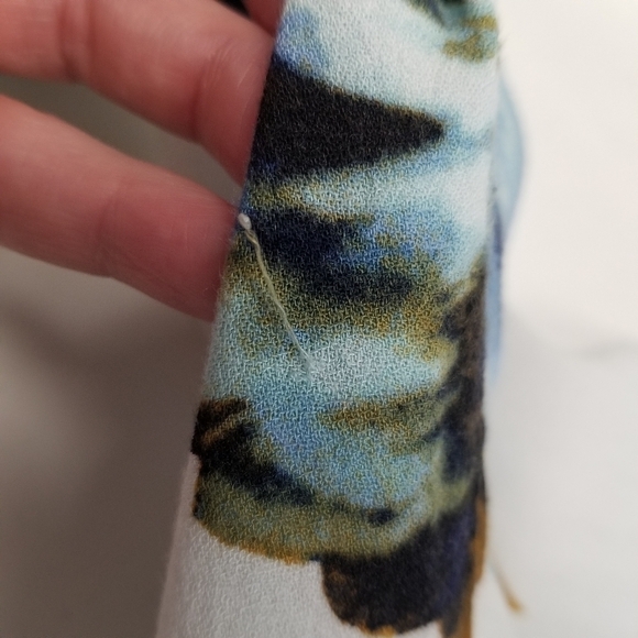 House of Harlow 1960 floral open front‎ cardigan white big blue flowers Large - Picture 6 of 13